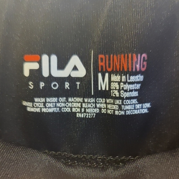 Fila Women's Black Leggings with Neon Green Accents - Picture 5 of 6